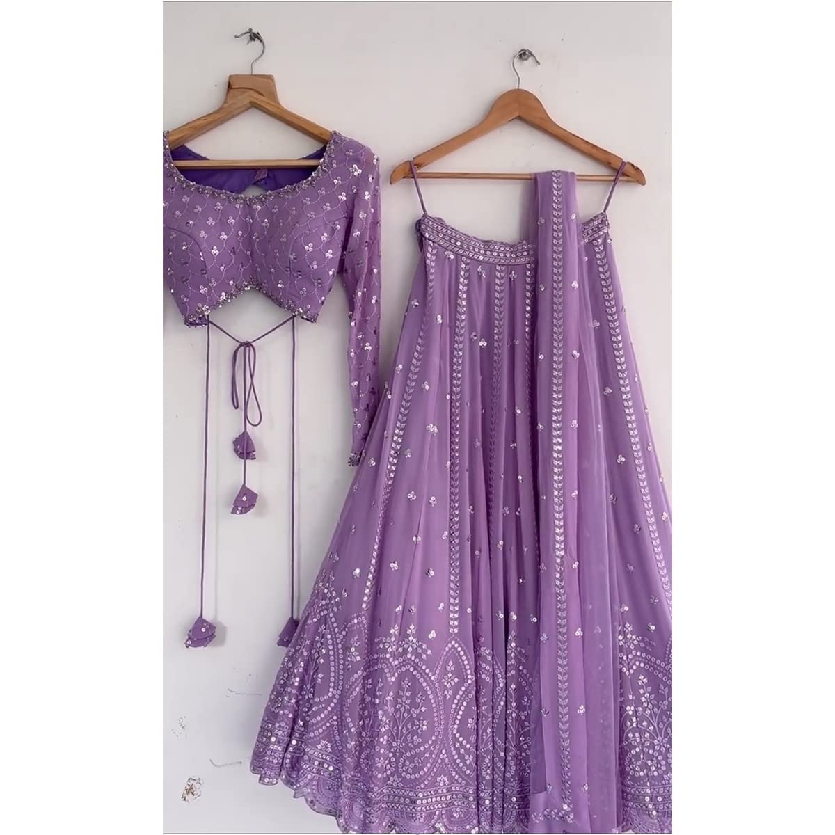 Women's Georgette Semi Stitched Lehenga Choli In Purple Colour Chaniyacholisf21896 - Image 2
