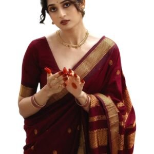 Women's Pure Kanjivaram Silk Saree Soft Banarasi Style Wedding With Blouse Piece | Saree For Women | New Sari_AZ-YS-OG1-SHAKSHI MAROON
