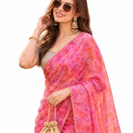 Womens Pure Georgette Designer Saree