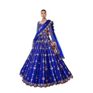 Women's GeorgetteSF201393Unstitched Designer Lehenga for Women – Premium Silk Lehenga with Zari & Stone Work, Perfect for Weddings Blue