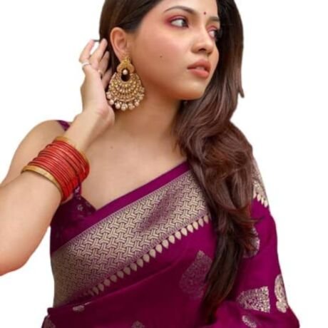 Women's Banarasi Saree Pure Kanjivaram Silk Saree for Women (Pari122-51) (Wine)