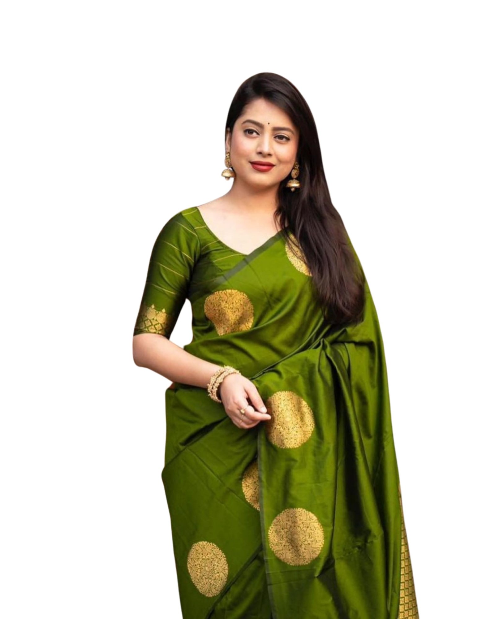 Women's Banarasi Saree Pure Kanjivaram Silk Saree Soft Design Wear Pattu Sarees Latest Cotton With Blouse Piece For Wedding Sadi Ladies 2026 Party Sari Fancy Fashion (KeriGola Green)