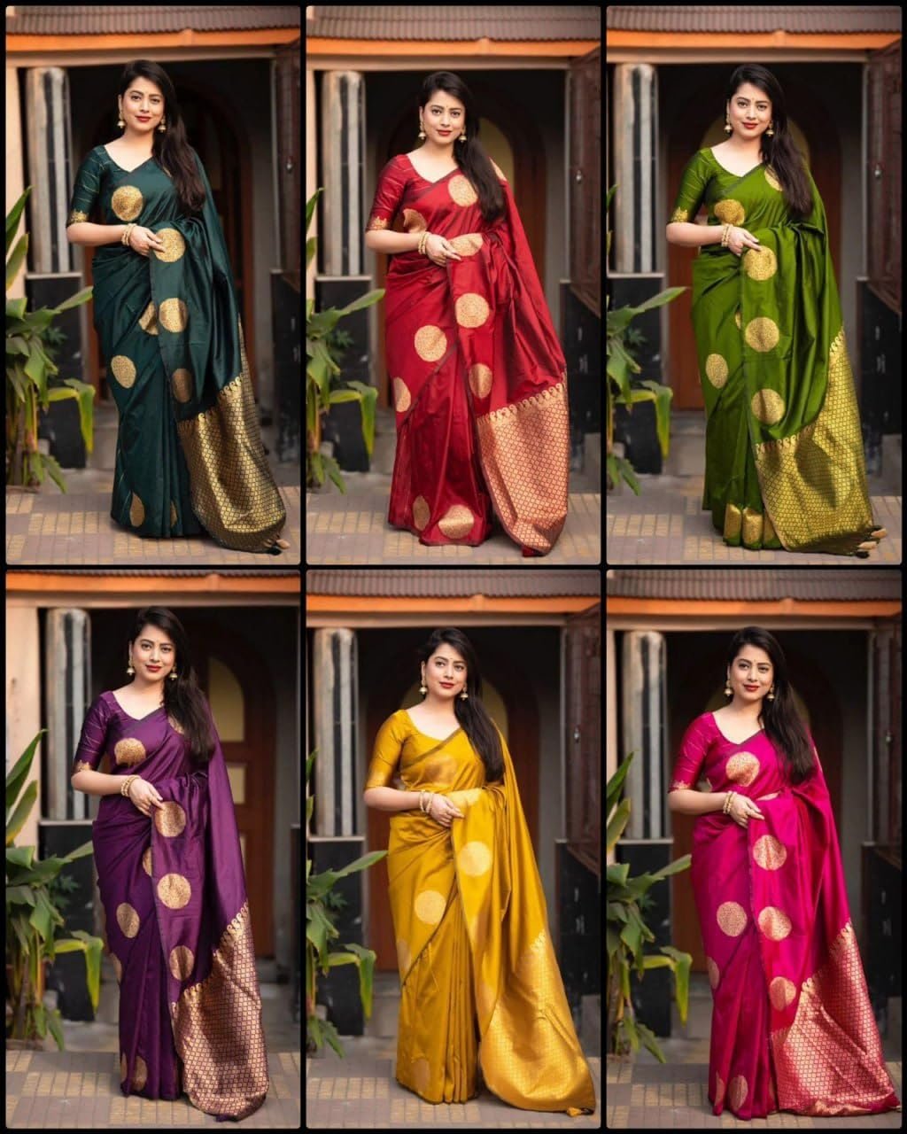 Women's Banarasi Saree Pure Kanjivaram Silk Saree Soft Design Wear Pattu Sarees Latest Cotton With Blouse Piece For Wedding Sadi Ladies 2026 Party Sari Fancy Fashion (KeriGola Green) - Image 6