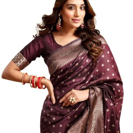 Women's Pure Kanjivaram Silk Sarees Latest Banarasi Saree For Woman Soft Sari Party Design Wear Pattu Cotton With Blouse Piece Wedding Sadi Ladies 2026 collection (Pari 160 Maroon)