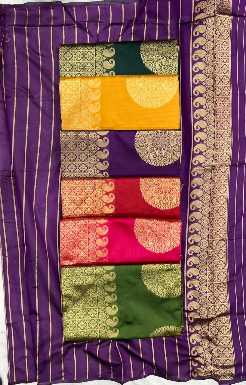Women's Banarasi Saree Pure Kanjivaram Silk Saree Soft Design Wear Pattu Sarees Latest Cotton With Blouse Piece For Wedding Sadi Ladies 2026 Party Sari Fancy Fashion (KeriGola Green) - Image 7