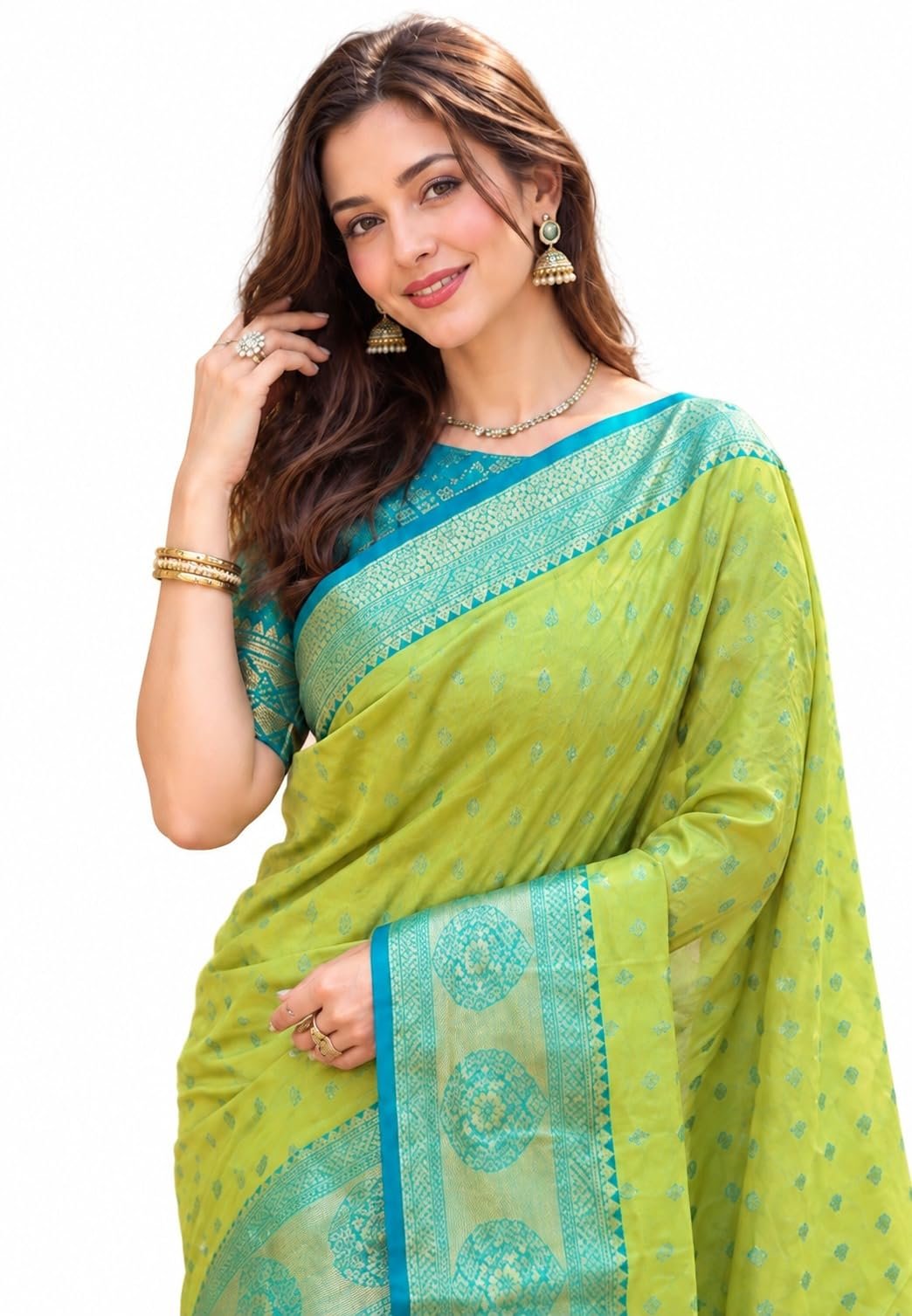 Womens Festive Special Banarasi Silk Saree with Blouse Piece | Shubho Pujo | Navaratri | Wedding