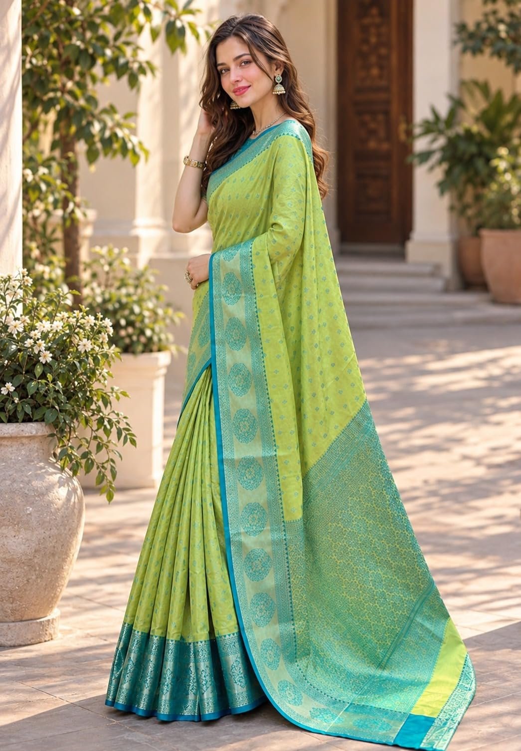 Womens Festive Special Banarasi Silk Saree with Blouse Piece | Shubho Pujo | Navaratri | Wedding - Image 4