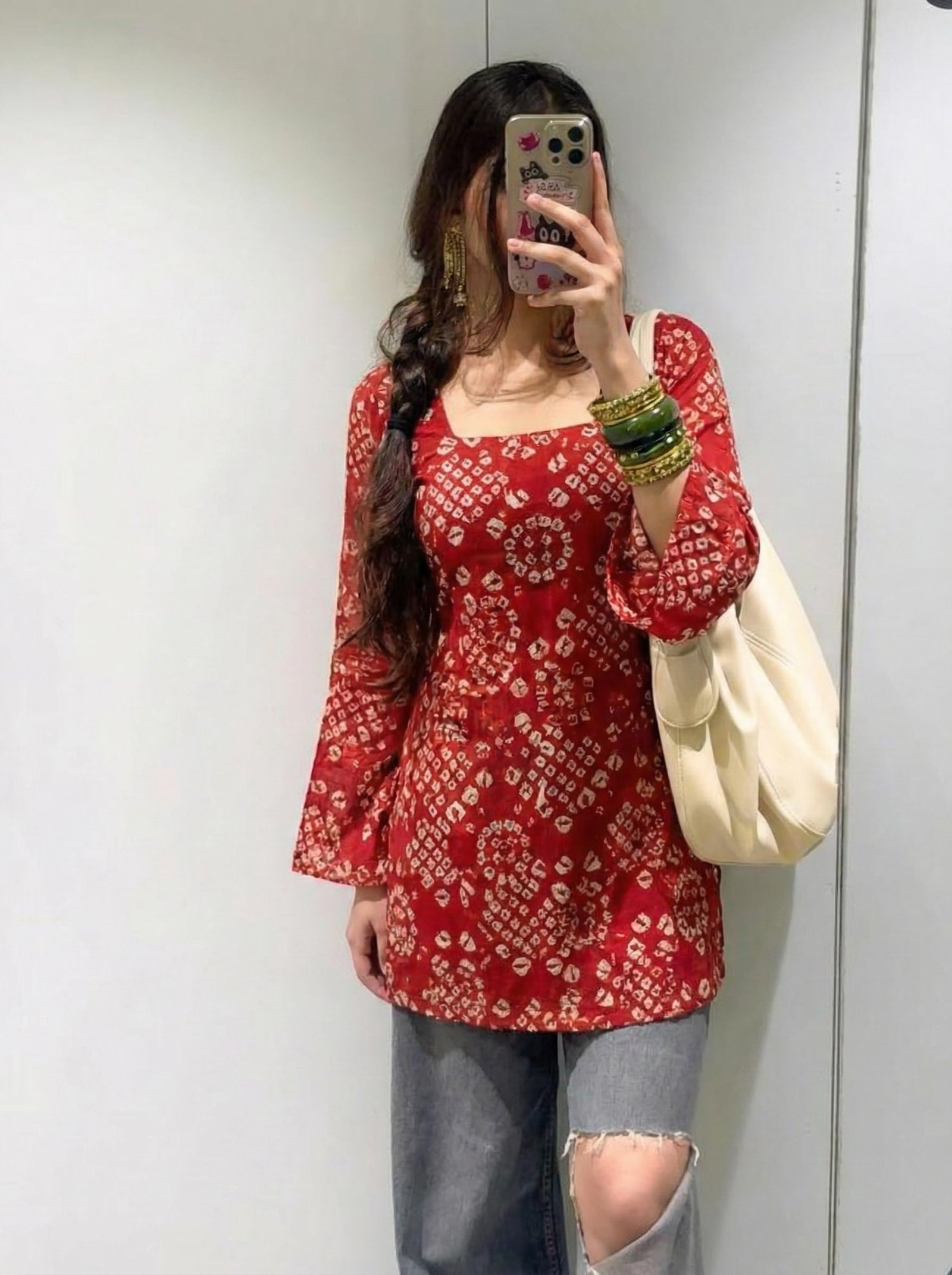 Women's Viscose Blend Printed Short Kurti (NABILA RED-VKS02_S-VKS02_Red -VKS02_Small) - Image 6