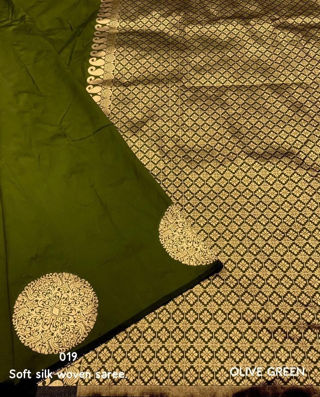 Women's Banarasi Saree Pure Kanjivaram Silk Saree Soft Design Wear Pattu Sarees Latest Cotton With Blouse Piece For Wedding Sadi Ladies 2026 Party Sari Fancy Fashion (KeriGola Green) - Image 4