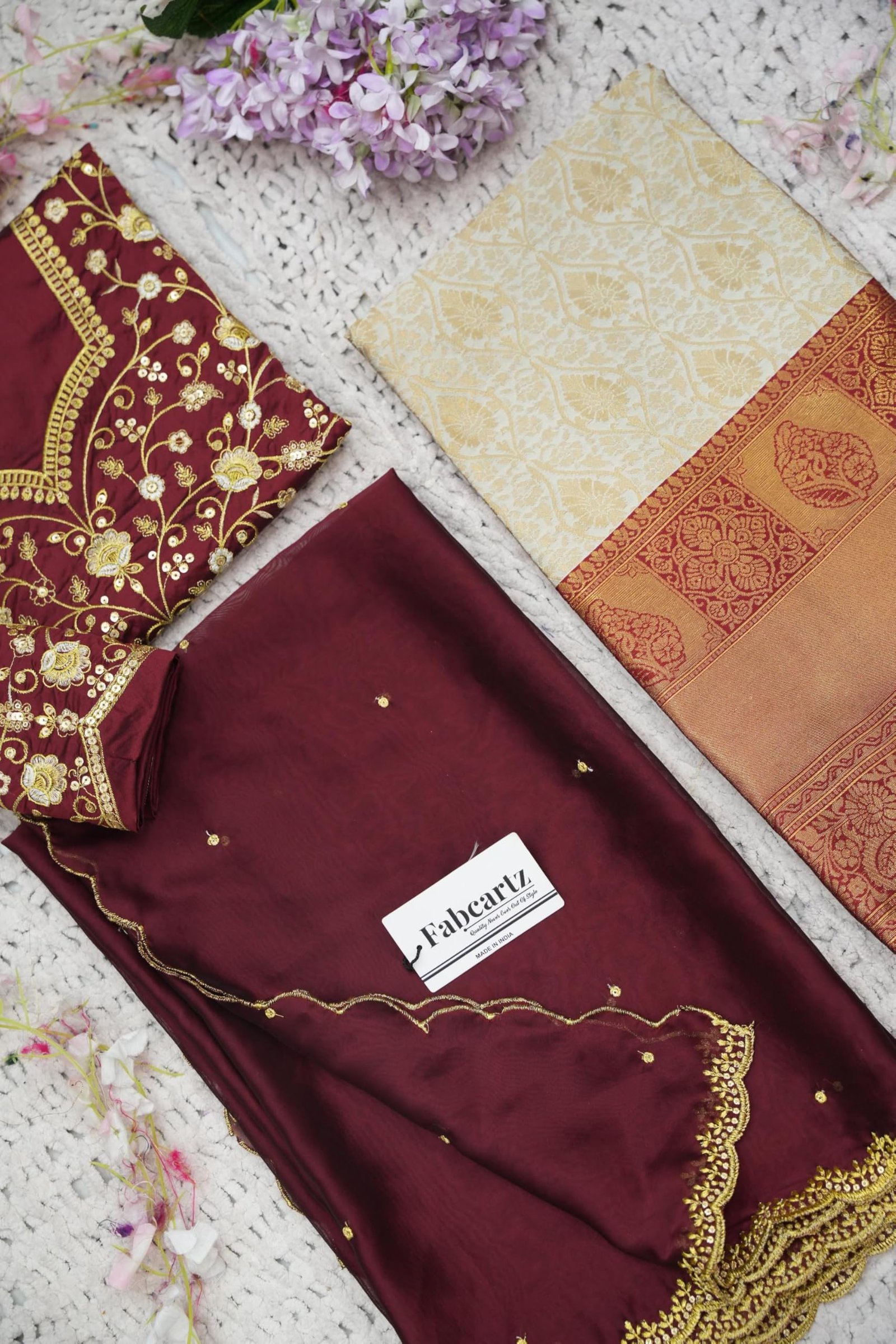 Beautiful South Indian Style Unstitch Lehenga Choli for Women | PL235 (Cream) - Image 4