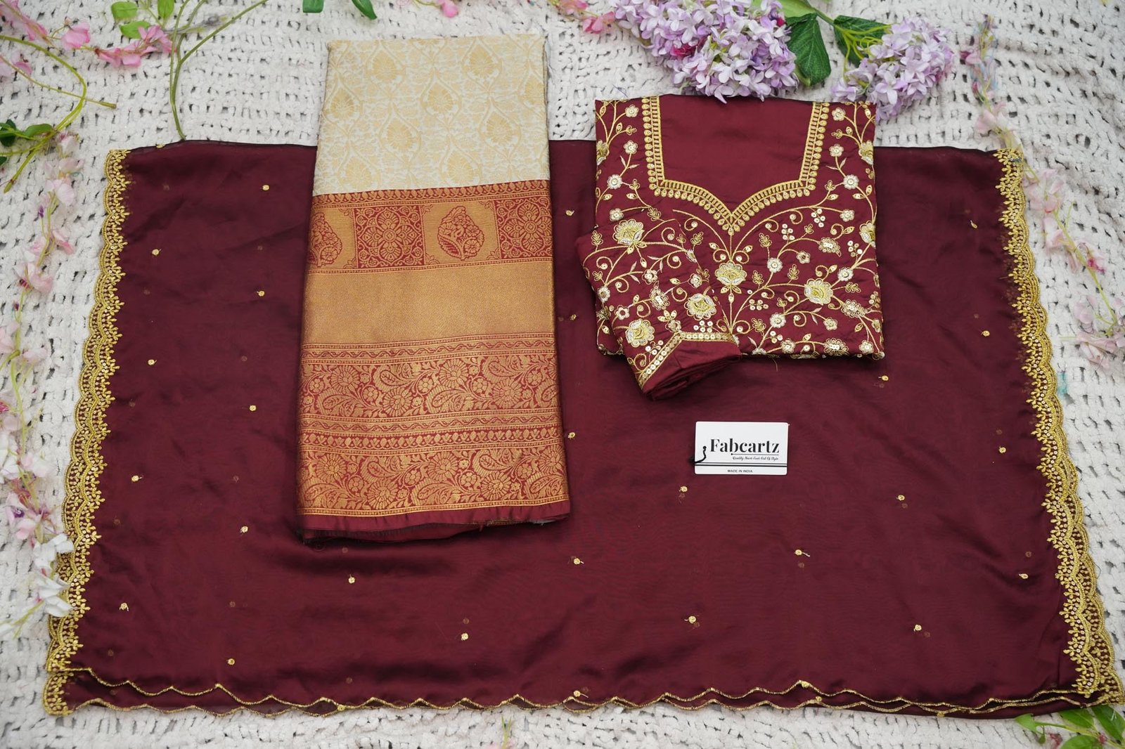 Beautiful South Indian Style Unstitch Lehenga Choli for Women | PL235 (Cream) - Image 7