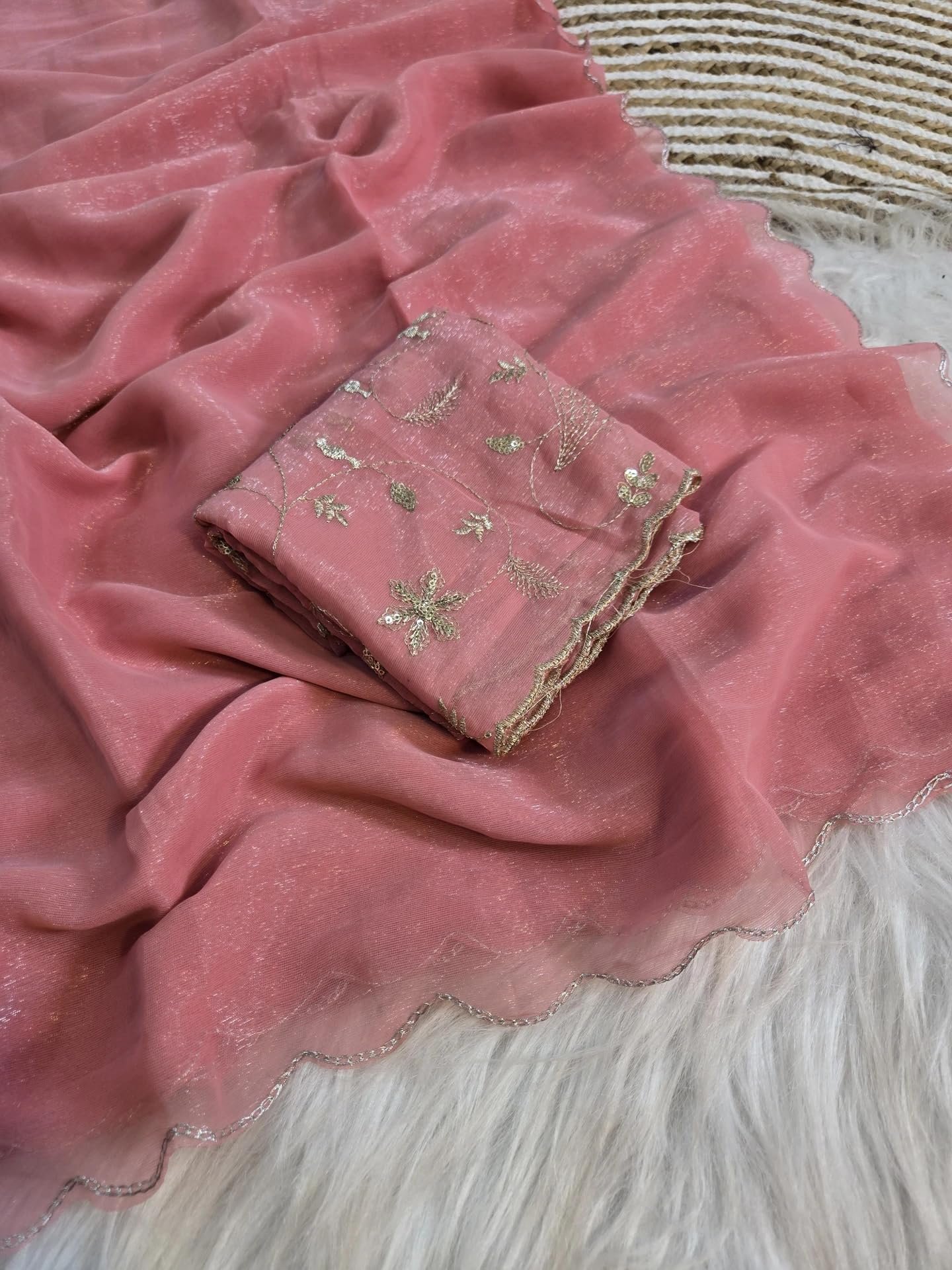 Women's Saree with Embroidered Blouse Piece - Image 5