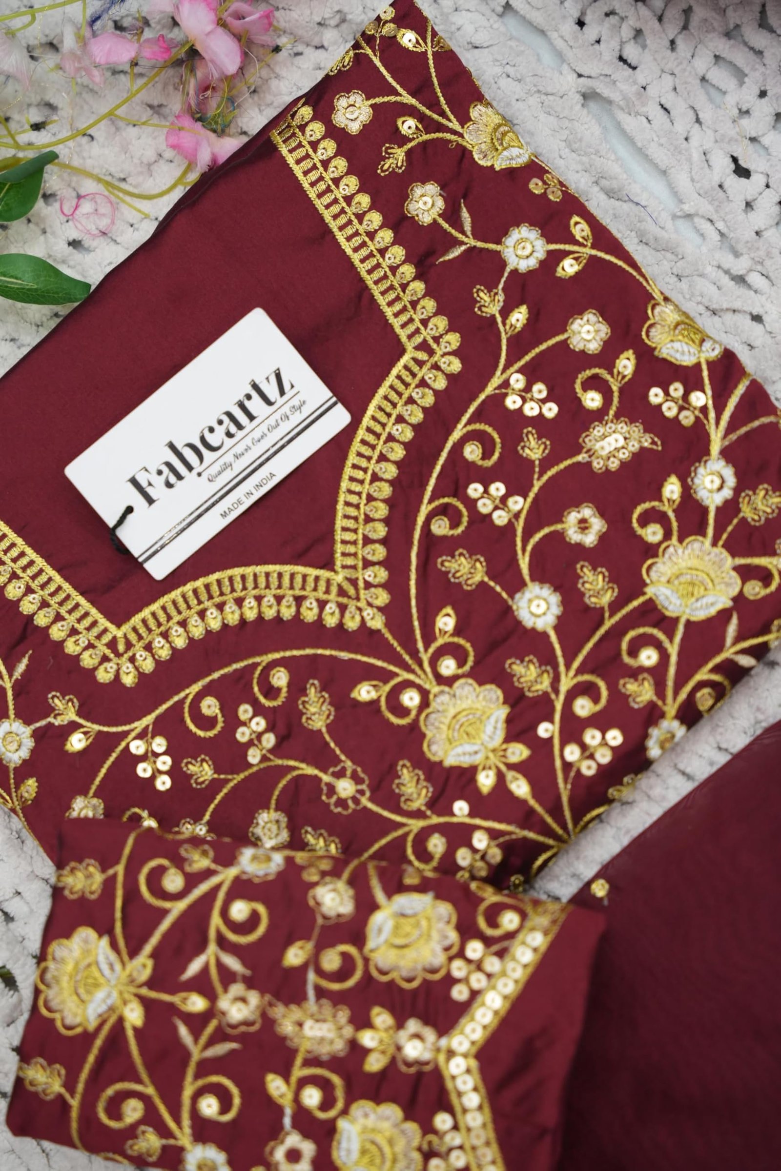 Beautiful South Indian Style Unstitch Lehenga Choli for Women | PL235 (Cream) - Image 5