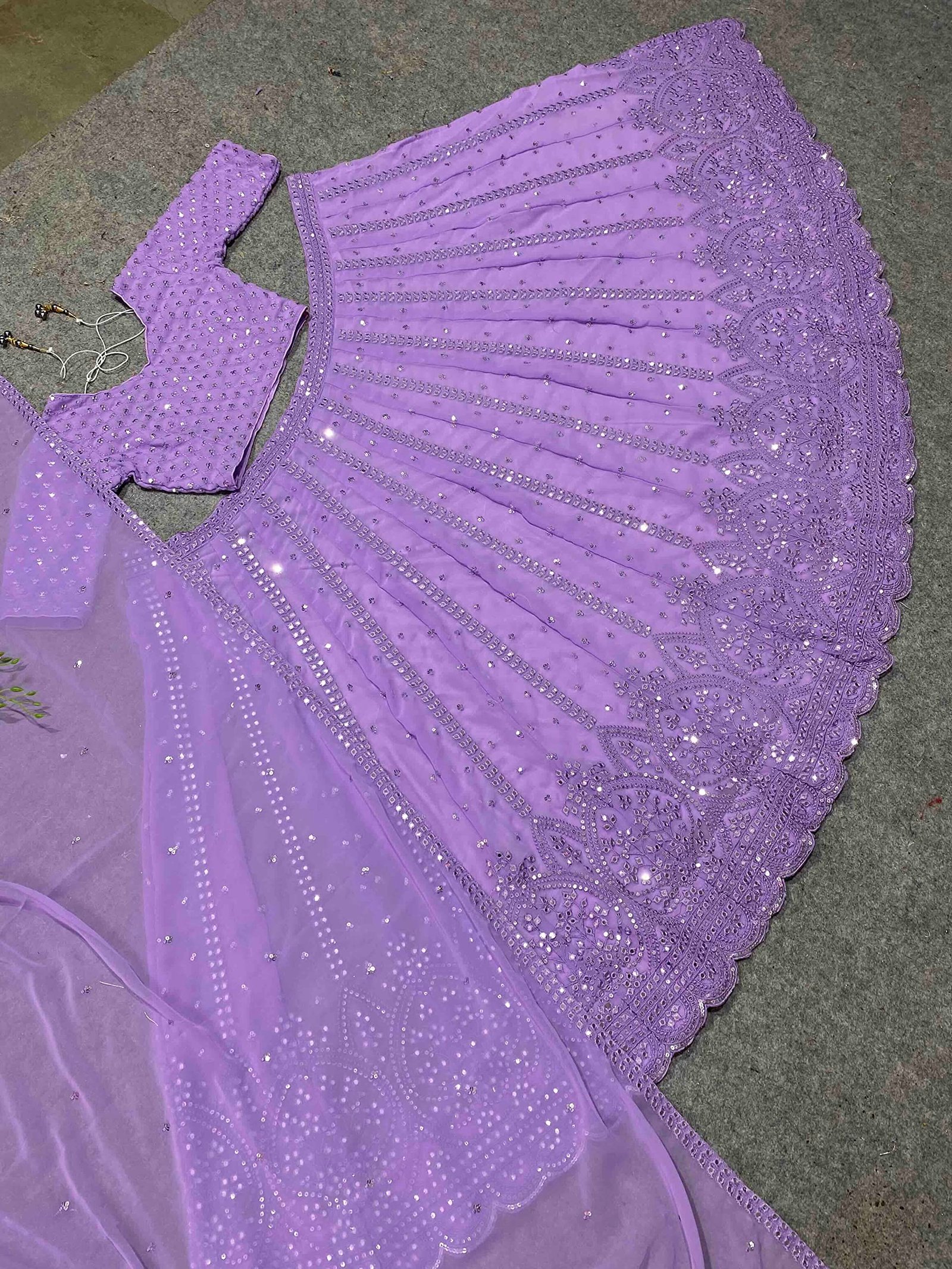 Women's Georgette Semi Stitched Lehenga Choli In Purple Colour Chaniyacholisf21896 - Image 5