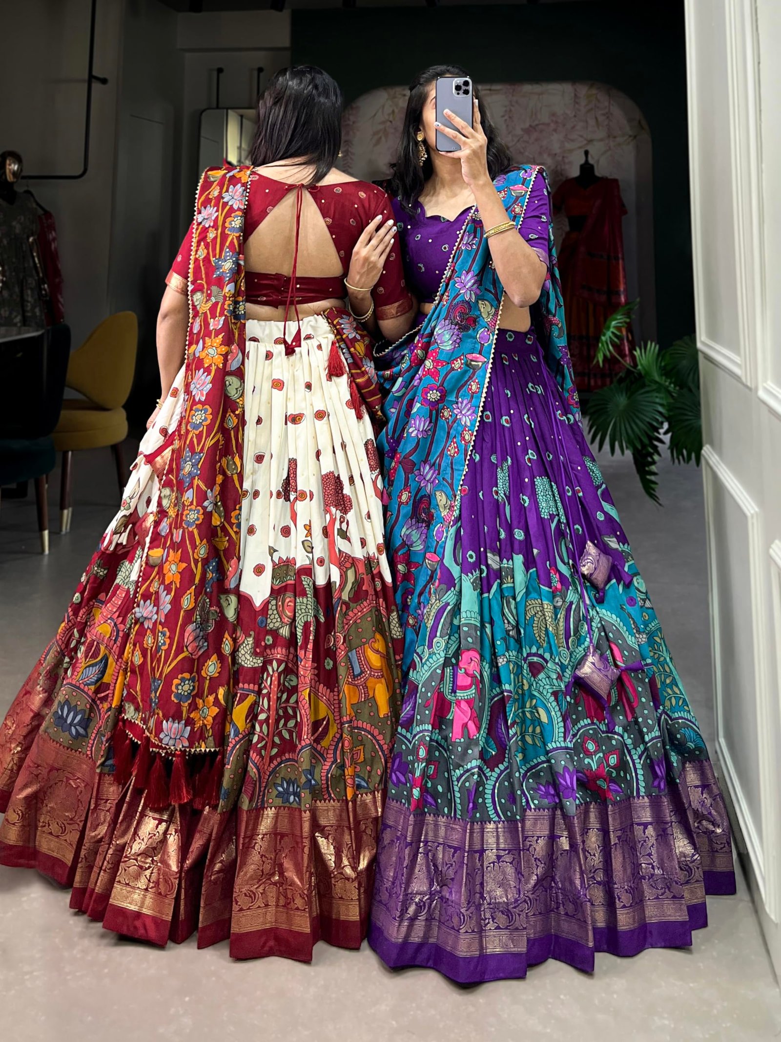 Elegant Tusser Silk Lehenga Choli for Women with Dupatta | Festive & Ethnic Set | Off White Color - Image 2