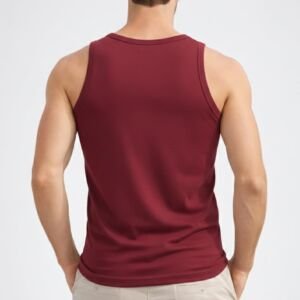 Men's Cotton Vest of Graphic Printed (in, Alpha, Maroon)