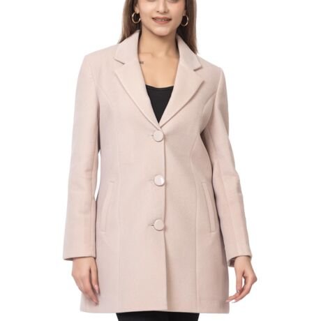 Winter Wear Casual Wear Acrylic Blend Soft & Warm Full Sleeve Solid Womens Long Coat (4354FAWN)