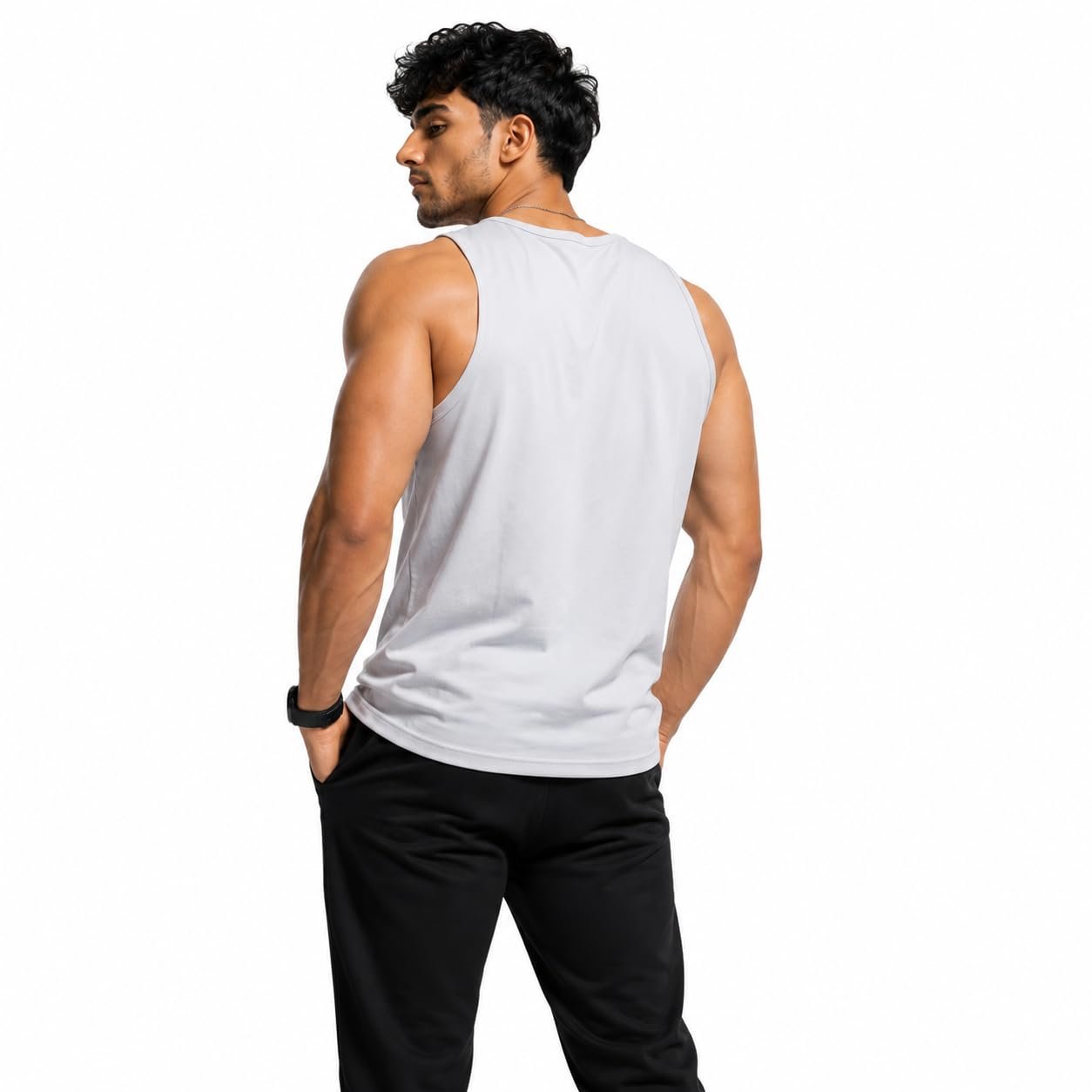 Gym Vest for Men | Dry Fit Sando | Sleeveless T-Shirt for Gym Workout | Quick Dry Breathable Tank Top | Multicolor (in, Alpha, Regular) - Image 3