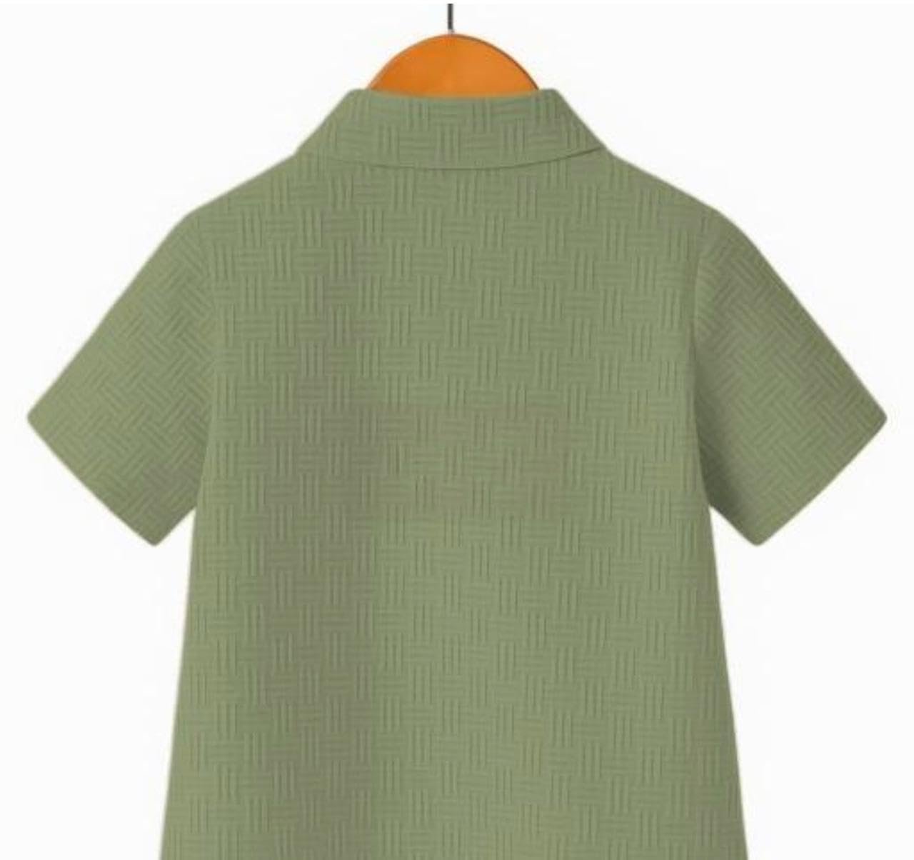Shirt for Boy | Half Sleeve Club Collar Shirts | Formal and Casual Wear | Stylish Solid Shirt for Boys | Regular Fit Buttoned Shirts (BOY, Mehndi, 4 Year -5 Year) - Image 5