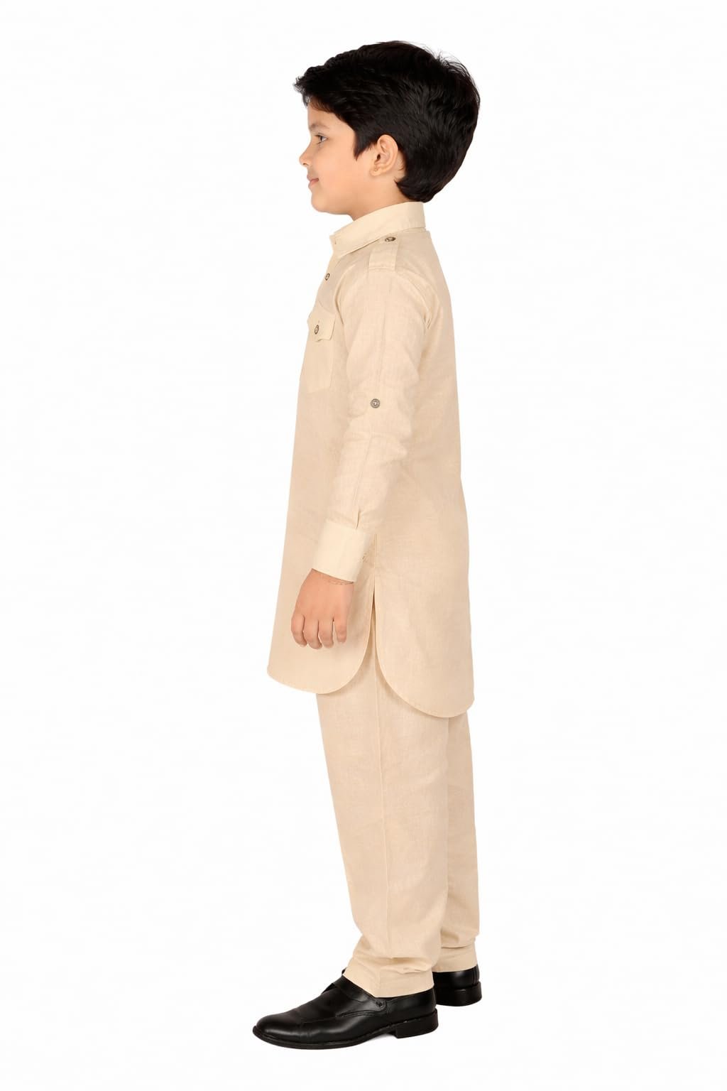 Boys Kurta Pyjama with Nehru Jacket Set, Purple, 7-8 Years, Silk Blend, Kids, Ethnic Wear Indo-Western Festive Set, Long Sleeve, Regular Fit - Image 3