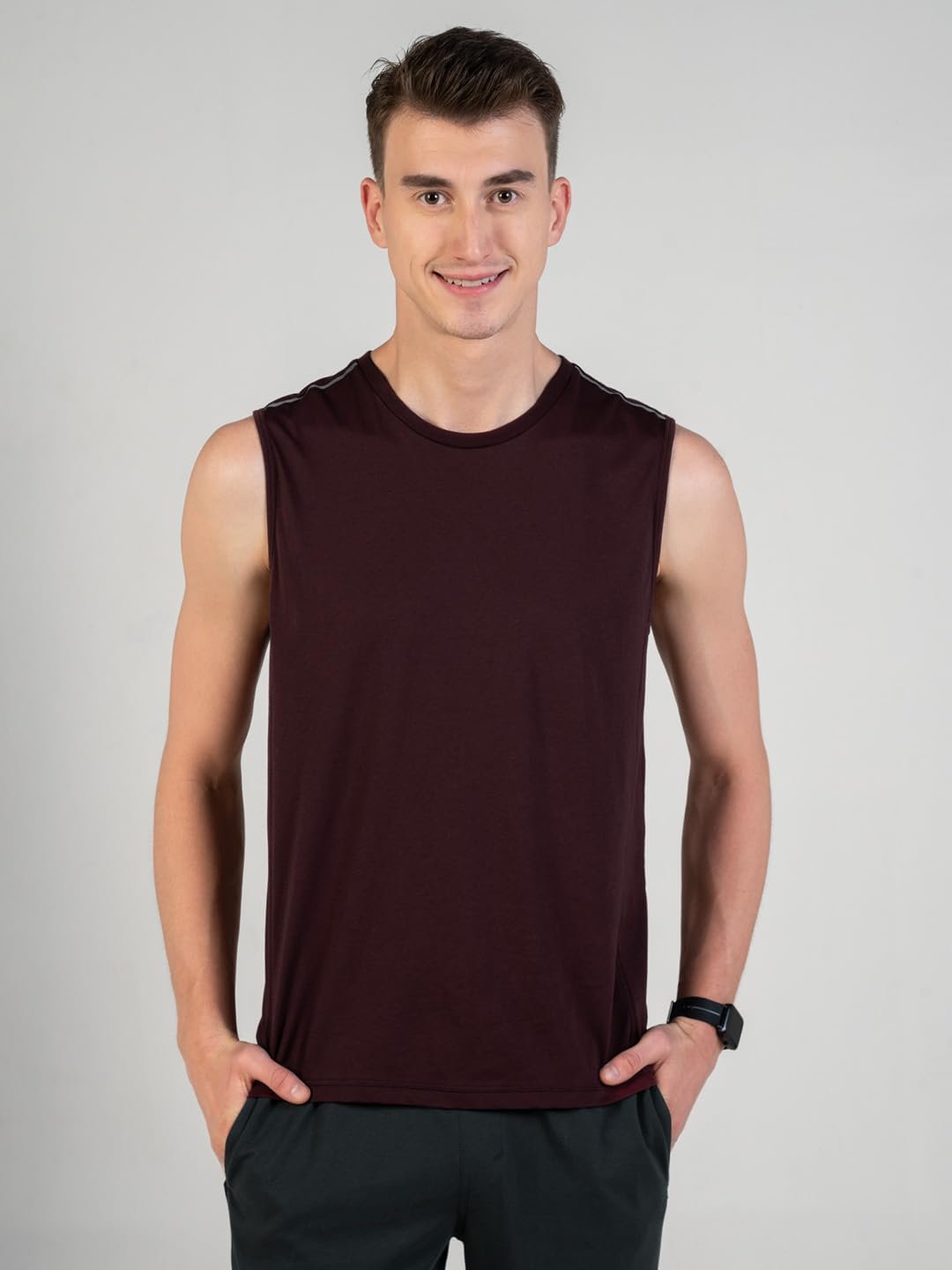 Breeeze Tank Tops | Premium Cotton Blend, Ultra Lightweight Tank Tops-Port Wine-Pack of 1 - Image 4