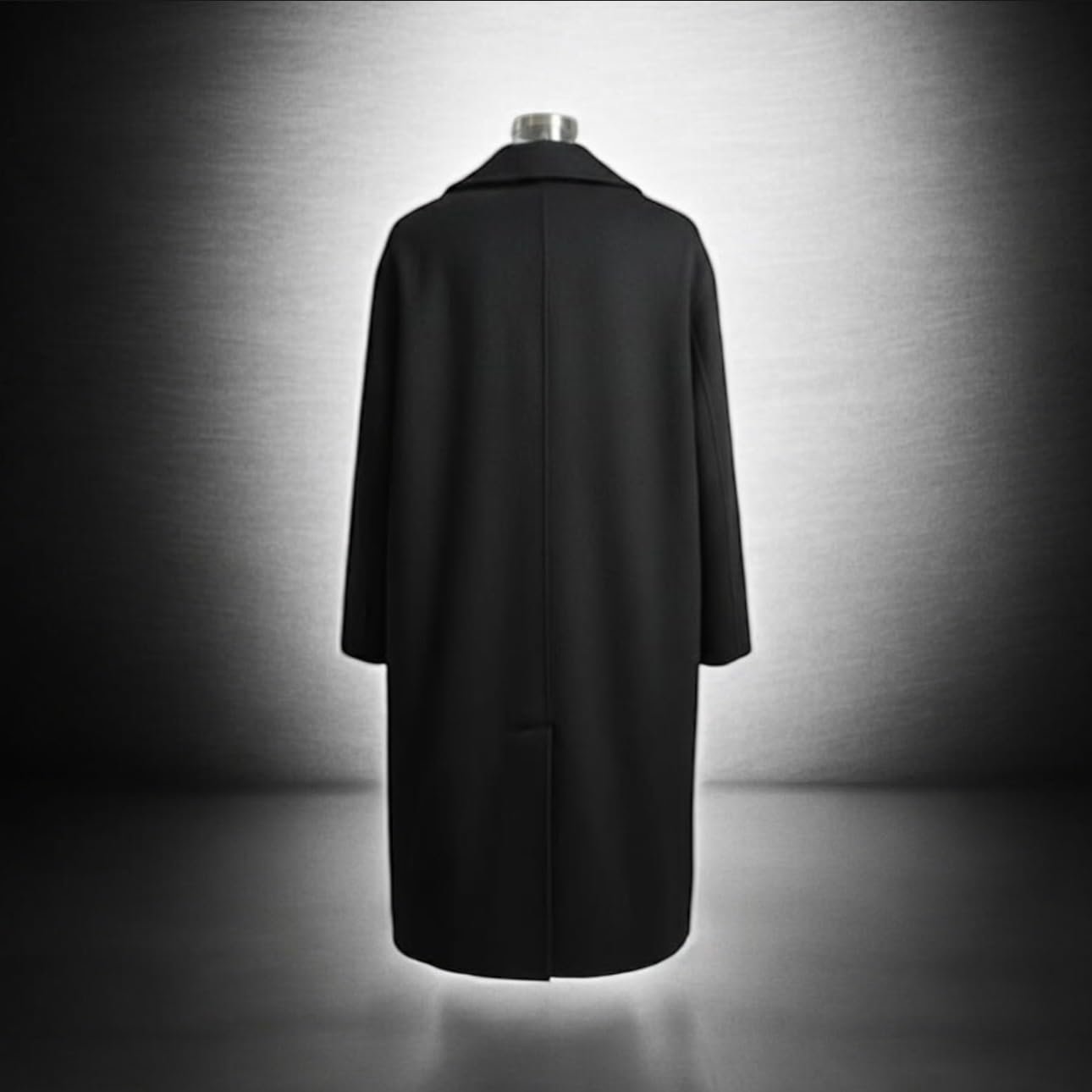 Women's Long Wool Blend Winter Black Overcoat Shoulder 20.5" Bust 42" Length 40.5" XL - Image 4