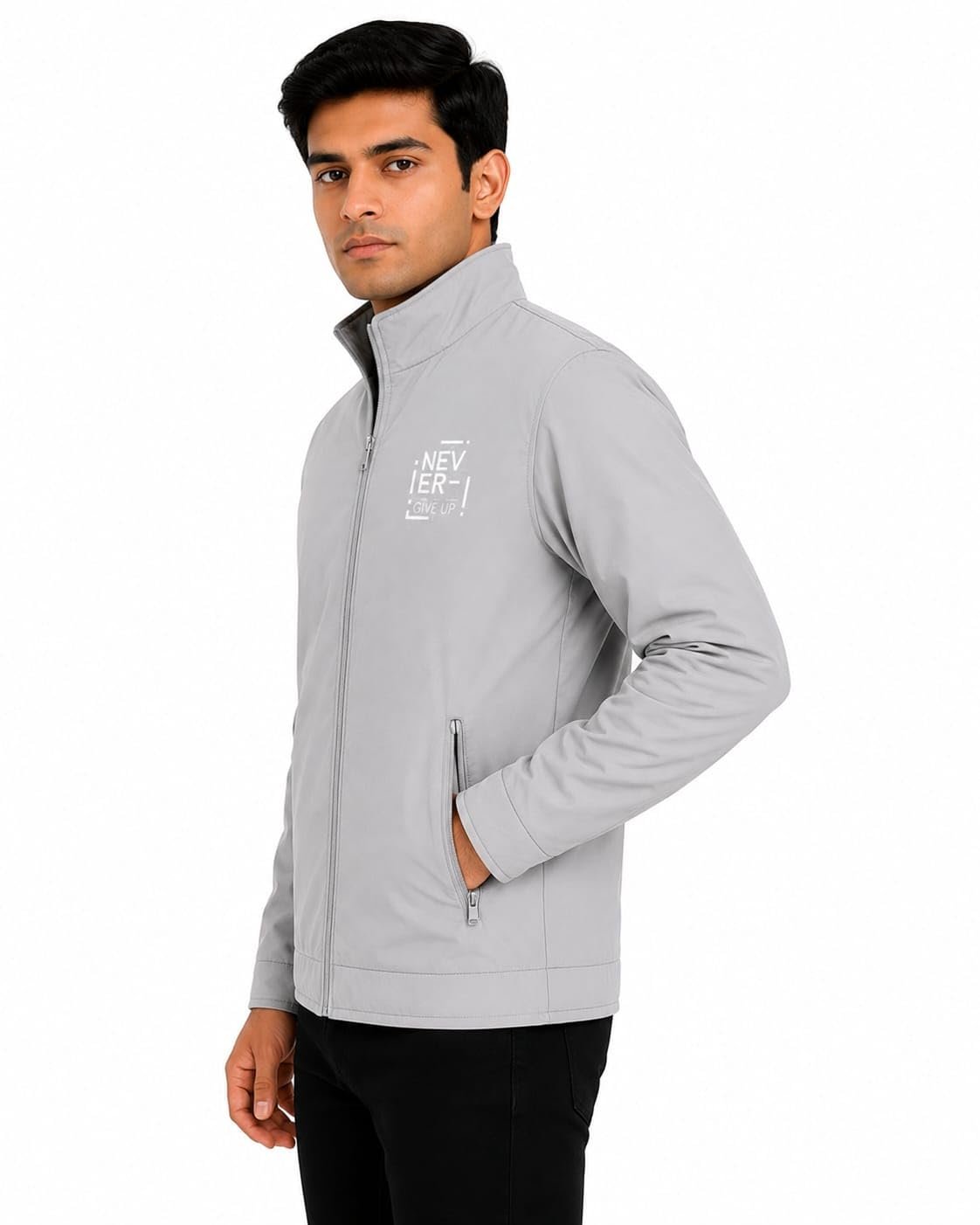 Men's Windcheater Reversible Jacket in Gray - Image 2