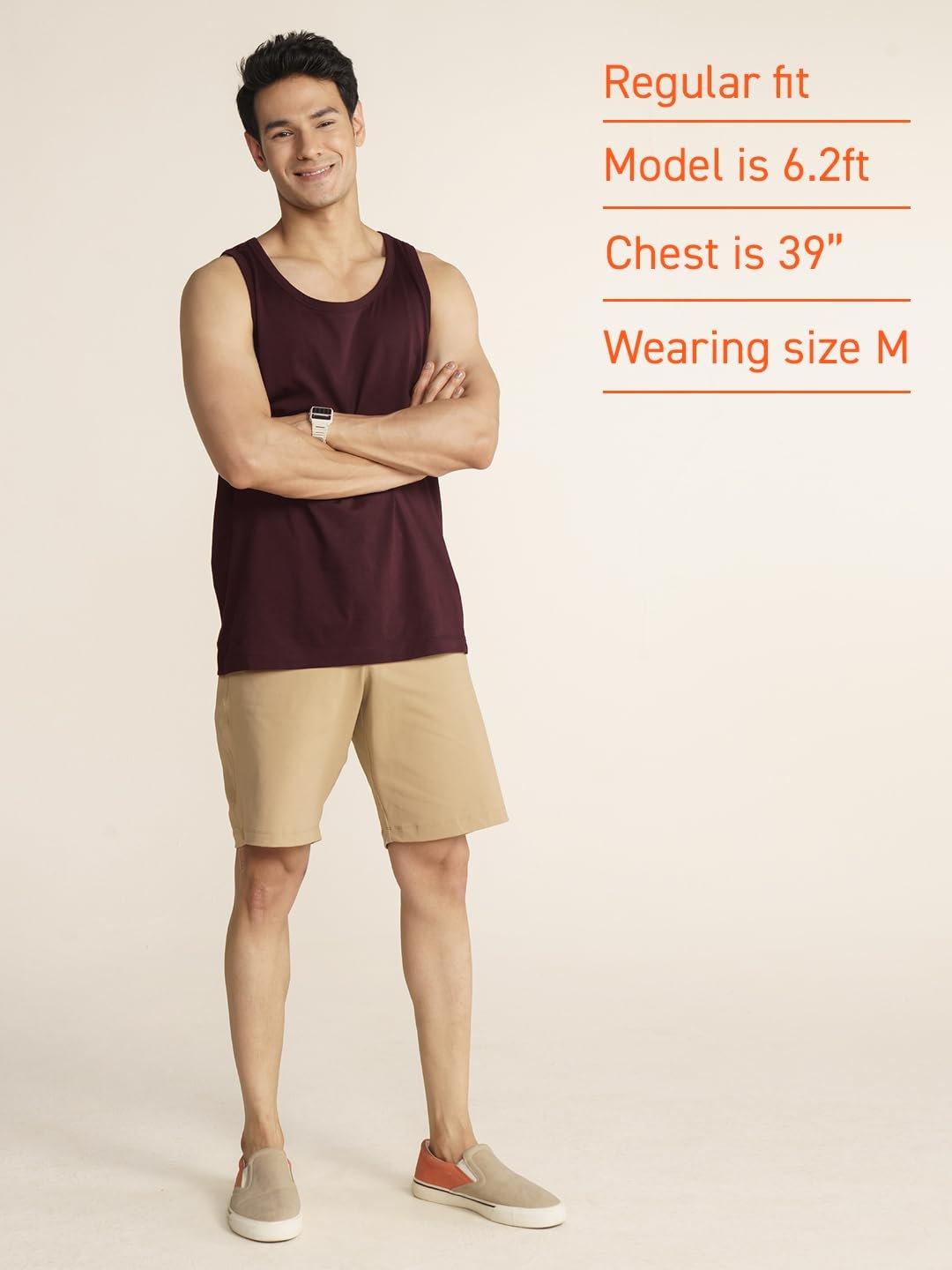 Breeeze Tank Top, Ultra-Lightweight Gym Vests for Men Workout, Anti-Fade Cotton Blend Sando for Man, Relaxed Fit and Airy Sleeveless T Shirts-Sunset Maroon - Image 6