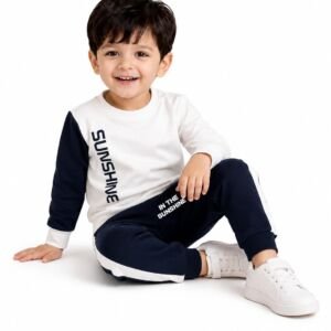 Boys Cotton Tracksuit Set for Kids with Full Sleeve Sweatshirt and Jogger Pants | Two Piece Casual Outfit for Everyday Wear Playtime Outdoor Activities Activewear Comfortable Matching Dress