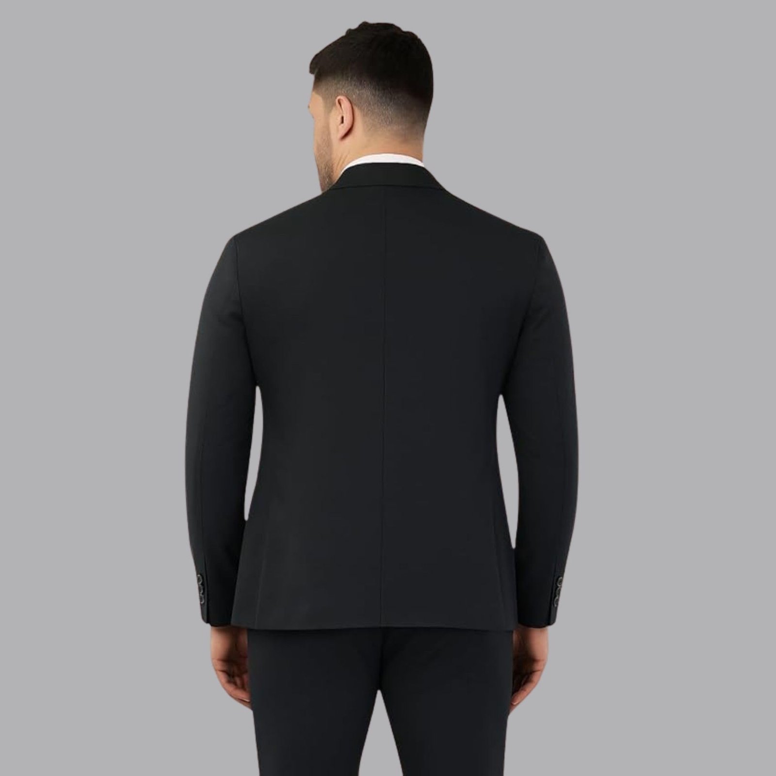 Men's Stylish Slim Fit Blazer Jacket for Wedding Party Corporate Meetings Office & Formal Events (Black-44) - Image 3
