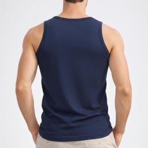 Men's Cotton Vest Regular Fit Baniyan for Gym, Exercise and Workout (in, Alpha, 2XL, Regular, Navy)