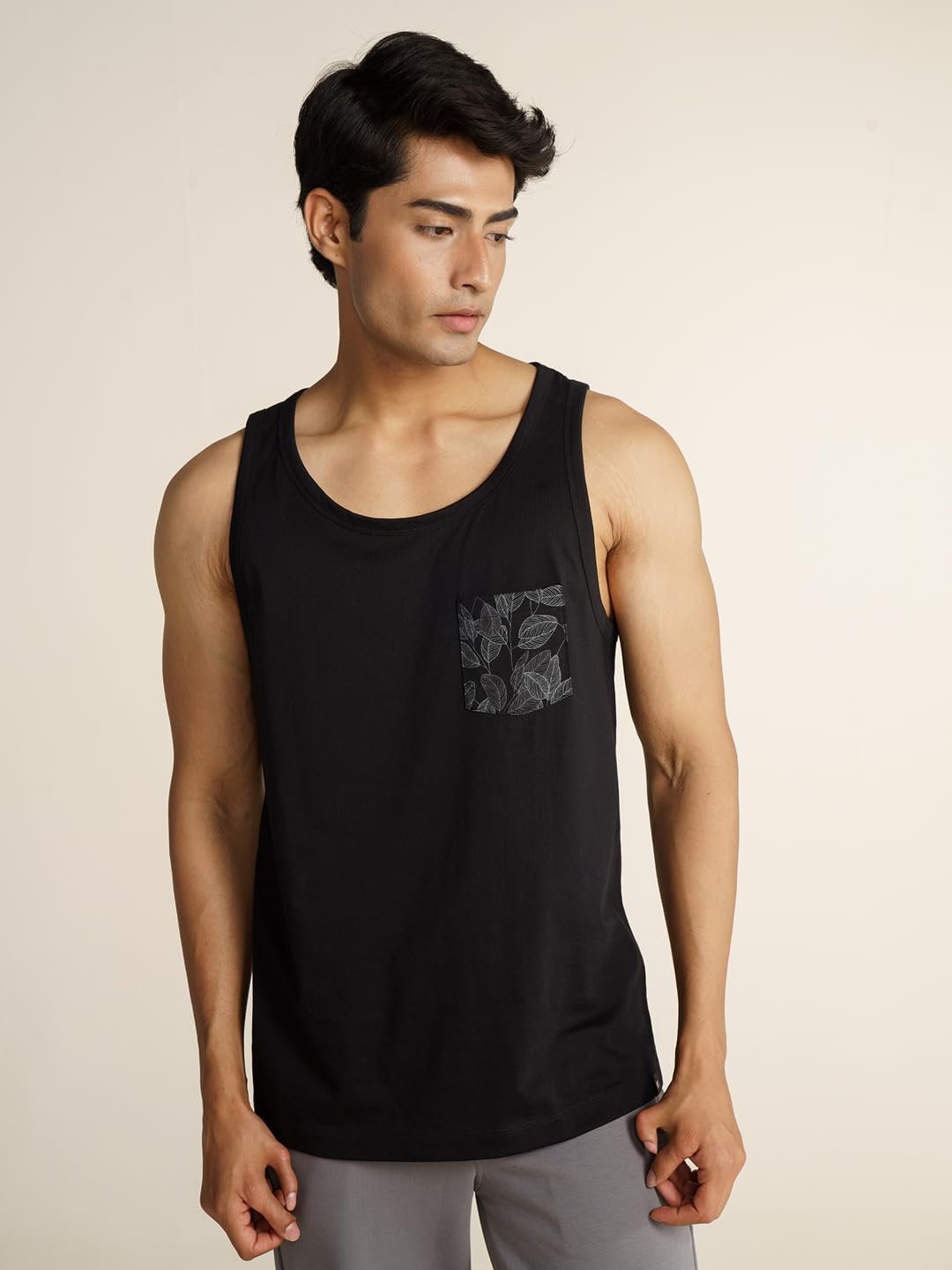 Breeeze Tank Top, Ultra-Lightweight Gym Vests for Men Workout, Anti-Fade Cotton Blend Sando for Man, Relaxed Fit and Airy Sleeveless T Shirts-Jet Black - Image 4