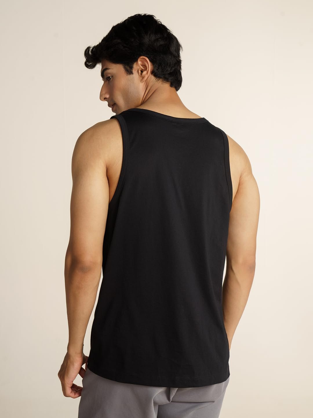 Breeeze Tank Top, Ultra-Lightweight Gym Vests for Men Workout, Anti-Fade Cotton Blend Sando for Man, Relaxed Fit and Airy Sleeveless T Shirts-Jet Black - Image 6