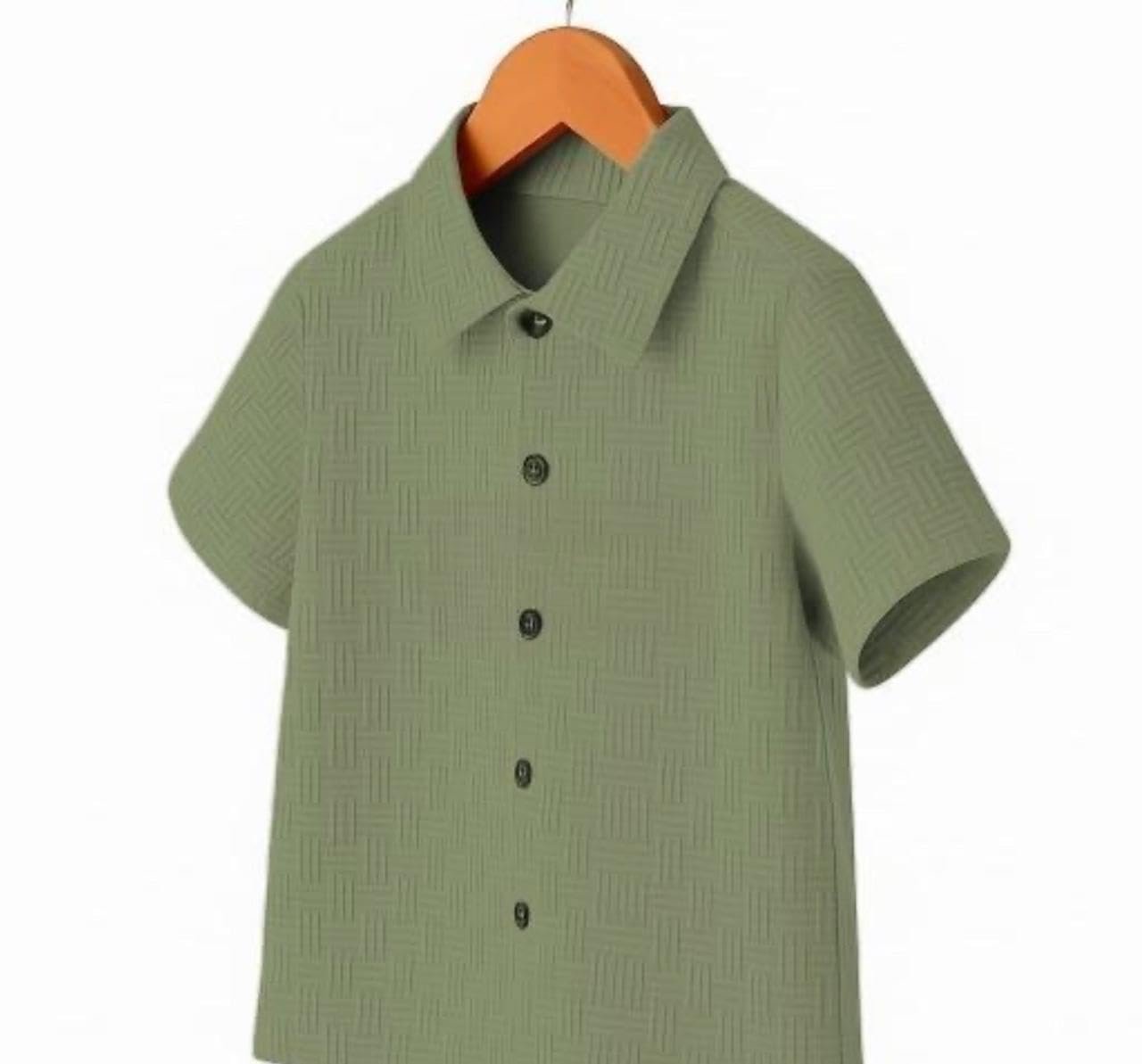 Shirt for Boy | Half Sleeve Club Collar Shirts | Formal and Casual Wear | Stylish Solid Shirt for Boys | Regular Fit Buttoned Shirts (BOY, Mehndi, 4 Year -5 Year) - Image 6