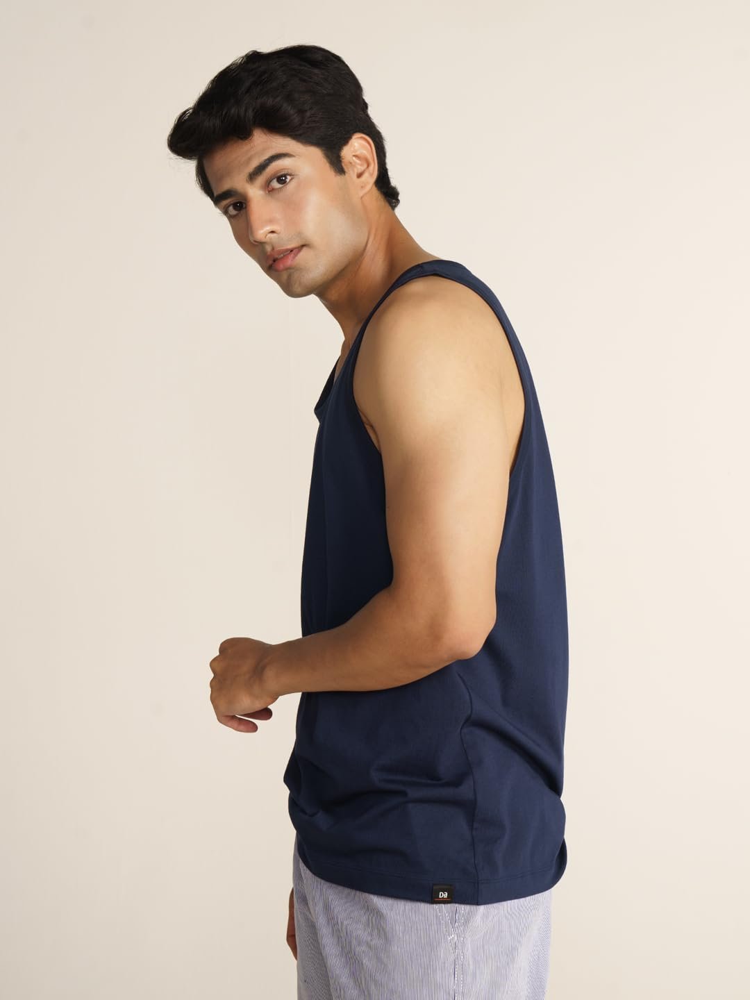 Breeeze Tank Top, Ultra-Lightweight Gym Vests for Men Workout, Anti-Fade Cotton Blend Sando for Man, Relaxed Fit and Airy Sleeveless T Shirts-Midnight Blue - Image 5