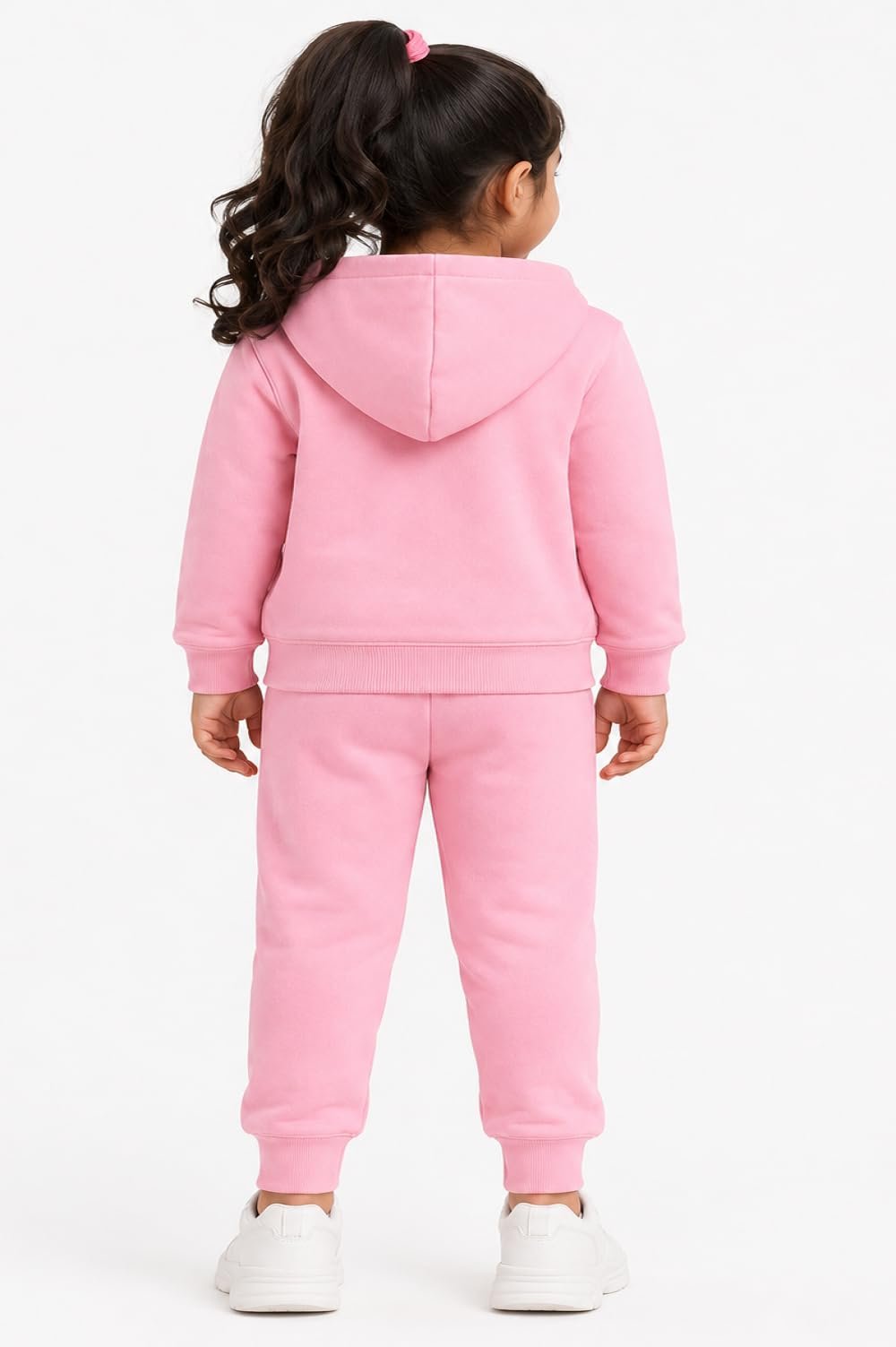 Kids Hoodie Pyjama Set Pink Zebra Embroidery Print Clothing Set. - Image 2