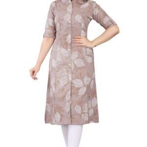 Mintmarie Womens Rayon Flax Aline Regular Fit Kurti With Mandarin Collar, Printed Calf Length Elbow Sleeve Tunic For Formal & Casual Wear (Xxxlarge, Light Blue)