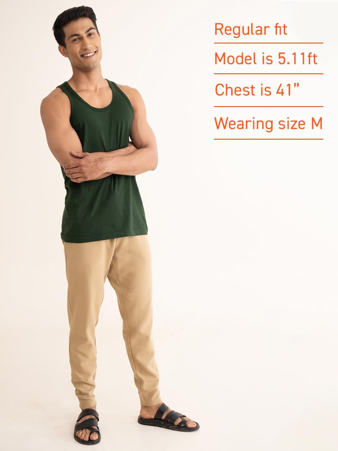Anti-Bacterial Anti Odour Soft Cotton Vest-Mountain Green - Image 4
