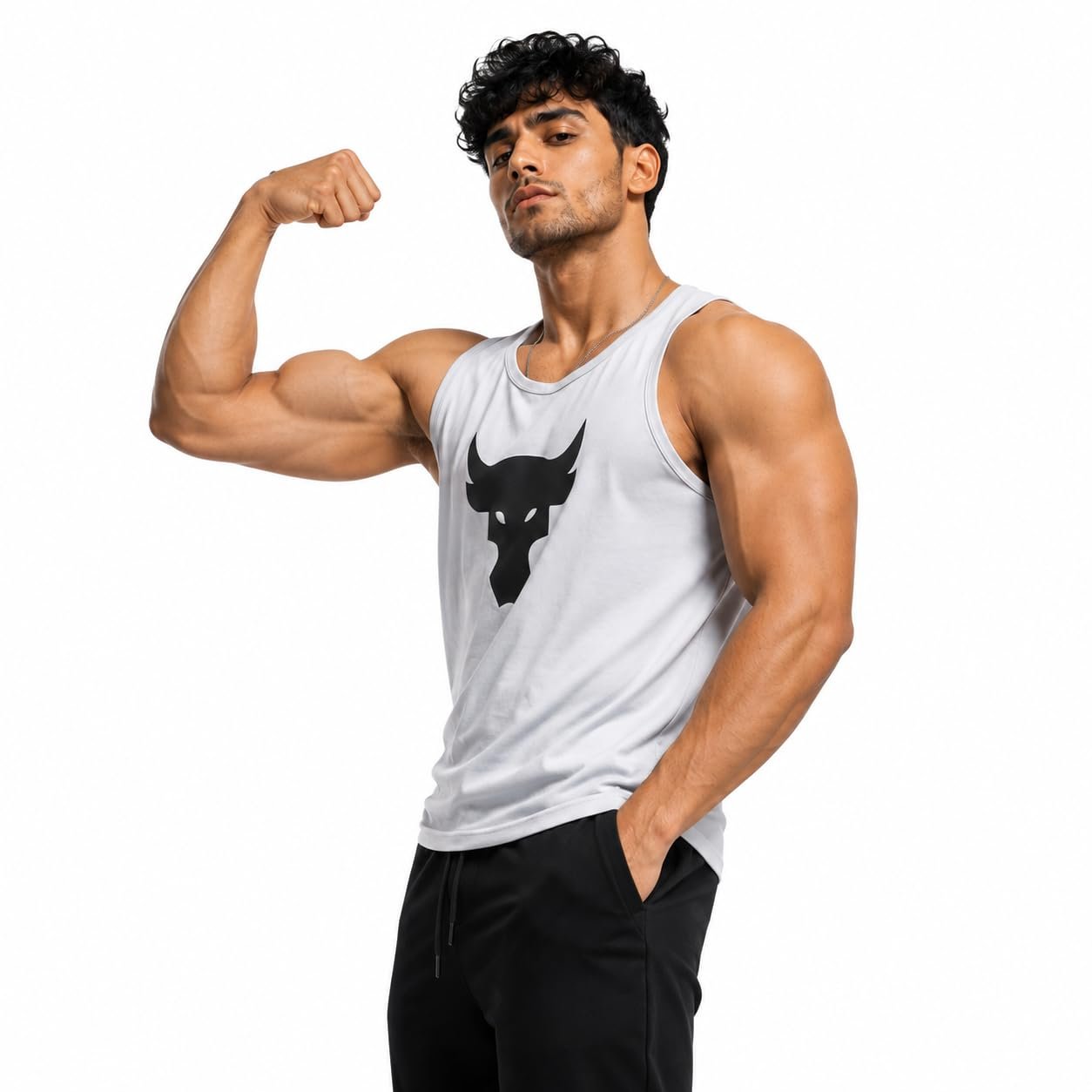 Gym Vest for Men | Dry Fit Sando | Sleeveless T-Shirt for Gym Workout | Quick Dry Breathable Tank Top | Multicolor (in, Alpha, Regular) - Image 4