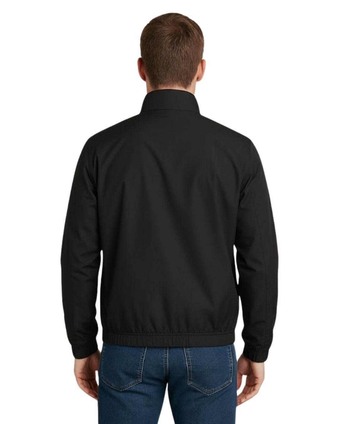 Men’s Lightweight Windcheater Zipper Jacket – Gym, Rider Winter Jacket for Men – Thin Wind Sheeter Zip-up Sports Jacket for Man (IN, Alpha, XS, Regular, BLACK) - Image 4