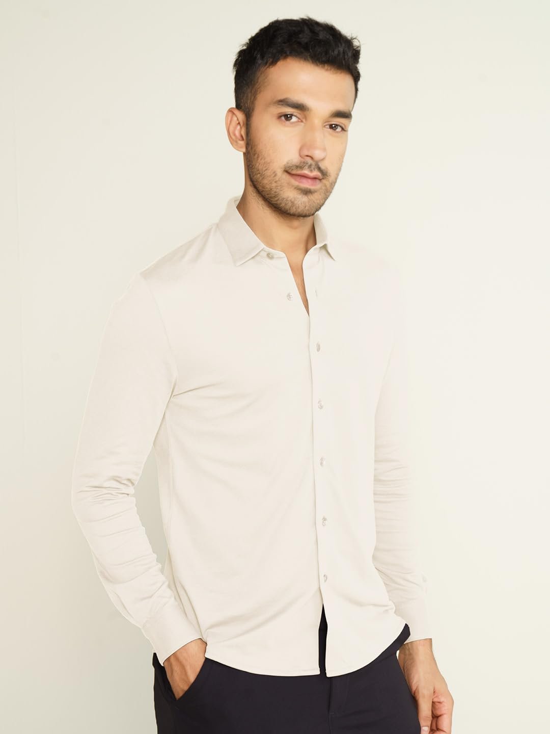 Constant Cotton Thermoregulating Pique Full Shirts-Pack of 1-Ivory White-XX-Large - Image 5