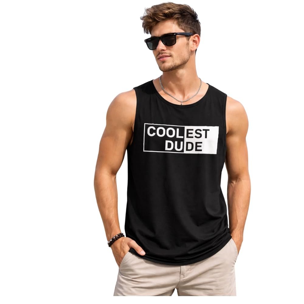 Men Sleeveless Tank Top Athletic Gym Vest Round Neck Inner Fit Cotton Blend Workout Under Wear for Training Fitness Sports Casual Use