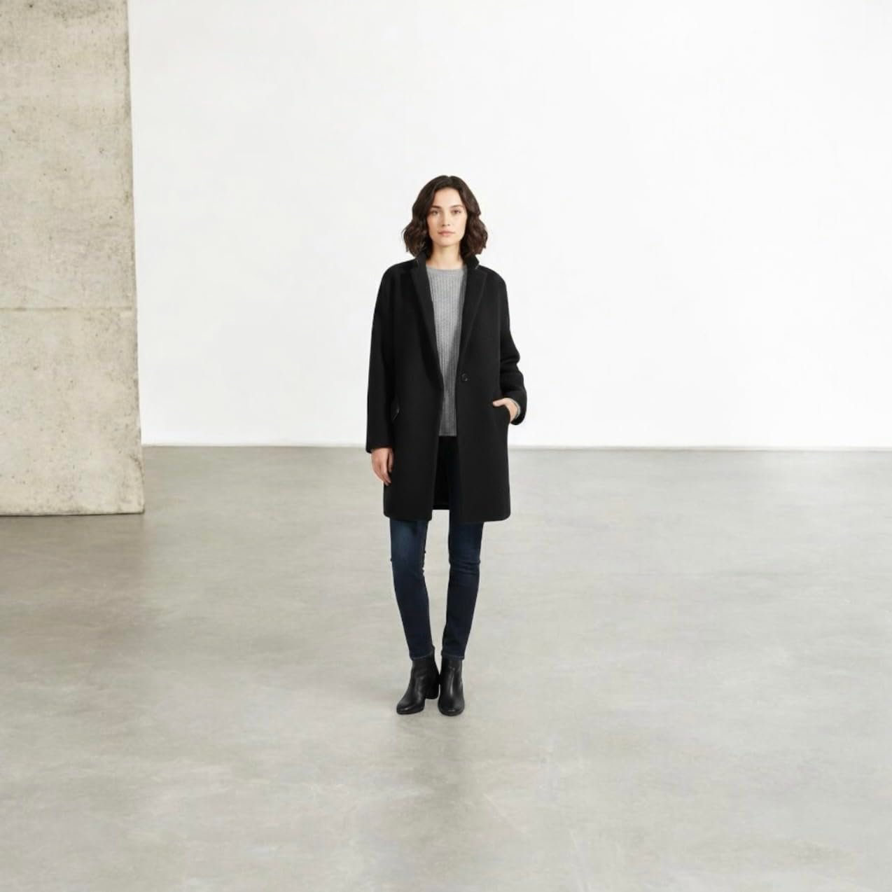 Women's Wool Blend Peacoat Double Breasted Winter Overcoat Jacket Large, Size S Plus - Image 3