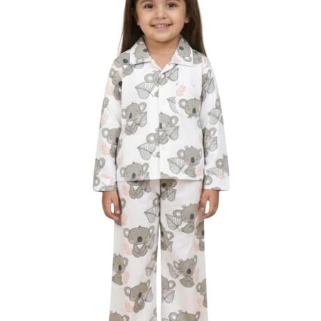 Kids Cotton Night Suit for Boys and Girls | Soft Breathable Night Dress for Kids Boys and Girls | Printed Nightsuit Pajama Set | All-Season Sleepwear for Daily Use | Baby Koala | 5-6Y