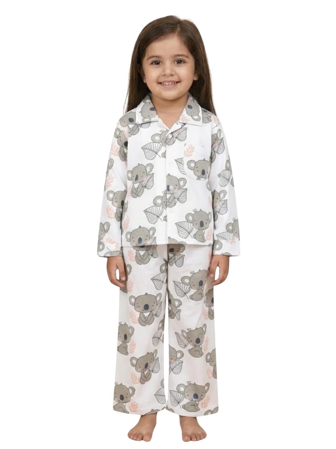 Kids Cotton Night Suit for Boys and Girls | Soft Breathable Night Dress for Kids Boys and Girls | Printed Nightsuit Pajama Set | All-Season Sleepwear for Daily Use | Baby Koala | 5-6Y