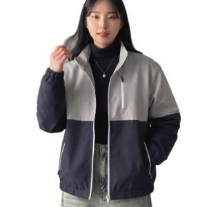 Women’s Stand Collar Full Zip Windbreaker Jacket