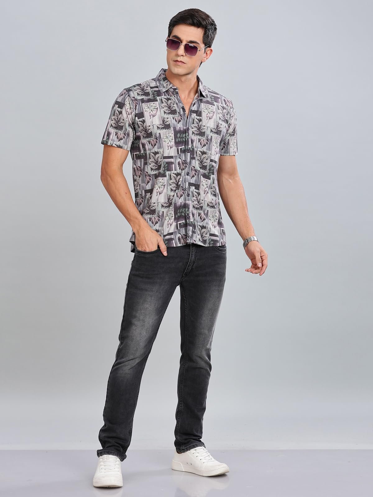 Trendy Regular Fit Printed Half Sleeve Shirt for Men Green5 Small - Image 6