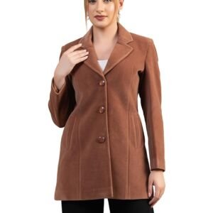 Winter Wear Casual Wear Acrylic Blend Soft & Warm Full Sleeve Solid Womens Long Coat (4354Mouse)