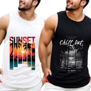 Vest for Men Sleeveless Pack of 2 Men Vest Men Comfortable Gym Wear for Men Vests Multicolour