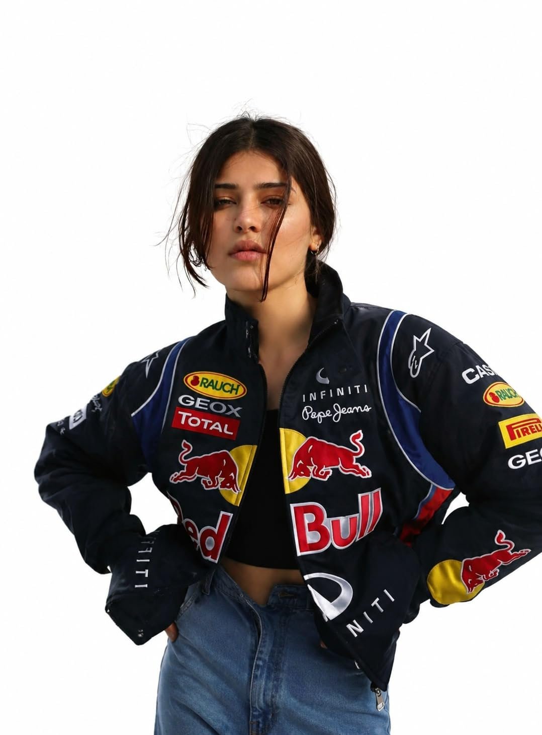 Racing Bomber Jacket for Men & Women | Motorsport Graphic Print Winter Puffer Jacket | Vintage Biker Streetwear Zip-Up Outerwear | Casual Urban Fashion Coat for Travel (IN, Alpha, Regular)